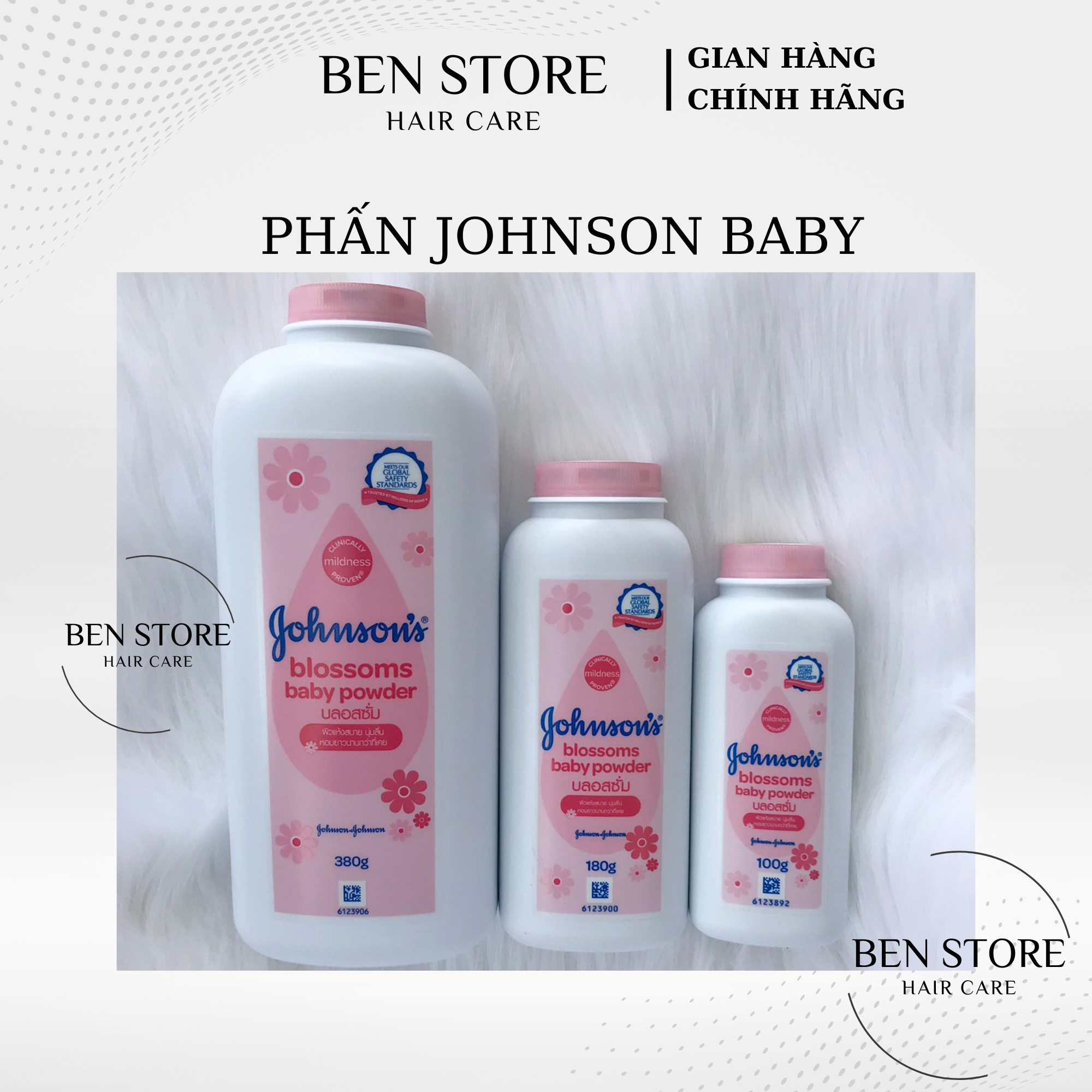 Phấn hồng Jonhson rôm sẩy cho bé sơ sinh 100g/180g/380g hàng thái lan