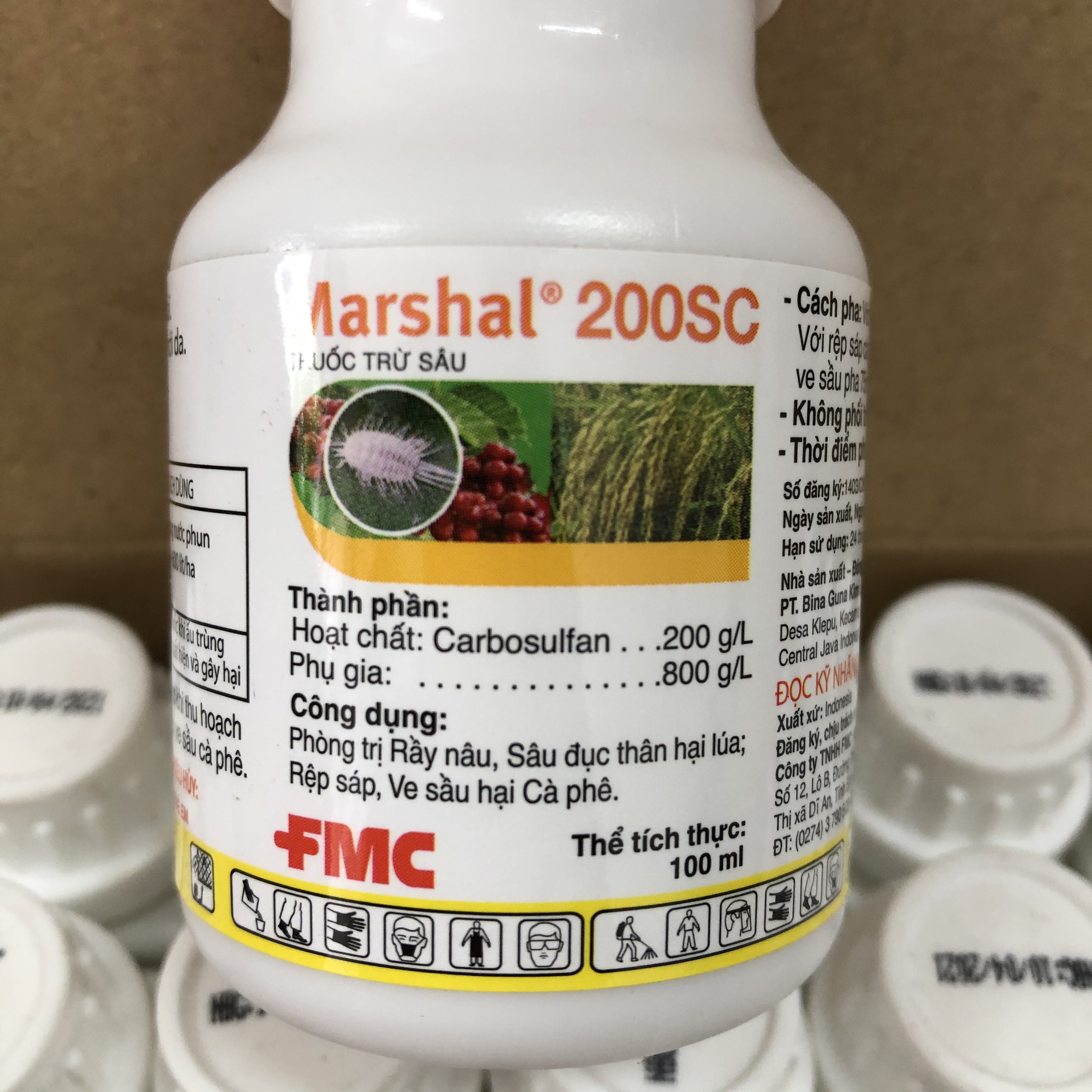 #THUỐC TRỪ SÂU MARSHAL 200SC 100ml; Diệt trừ sâu đục thân, rầy nâu, rệp sáp, ve sầu hại cà phê