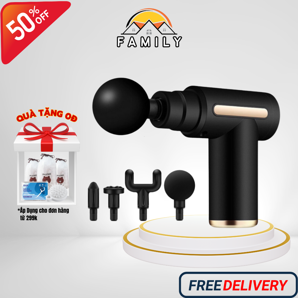 Máy massage mini cầm tay sạc pin tích điện, máy massage cổ vai gáy 4 đầu 6 chế độ xoa bóp, đấm lưng massage chống mỏi vai gáy