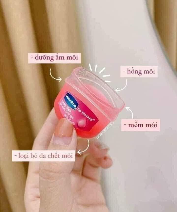 Sáp dưỡng môi Vaseline Hồng Xinh 7g. Dưỡng giảm khô môi nứt nẻ dưỡng hồng tự nhiên