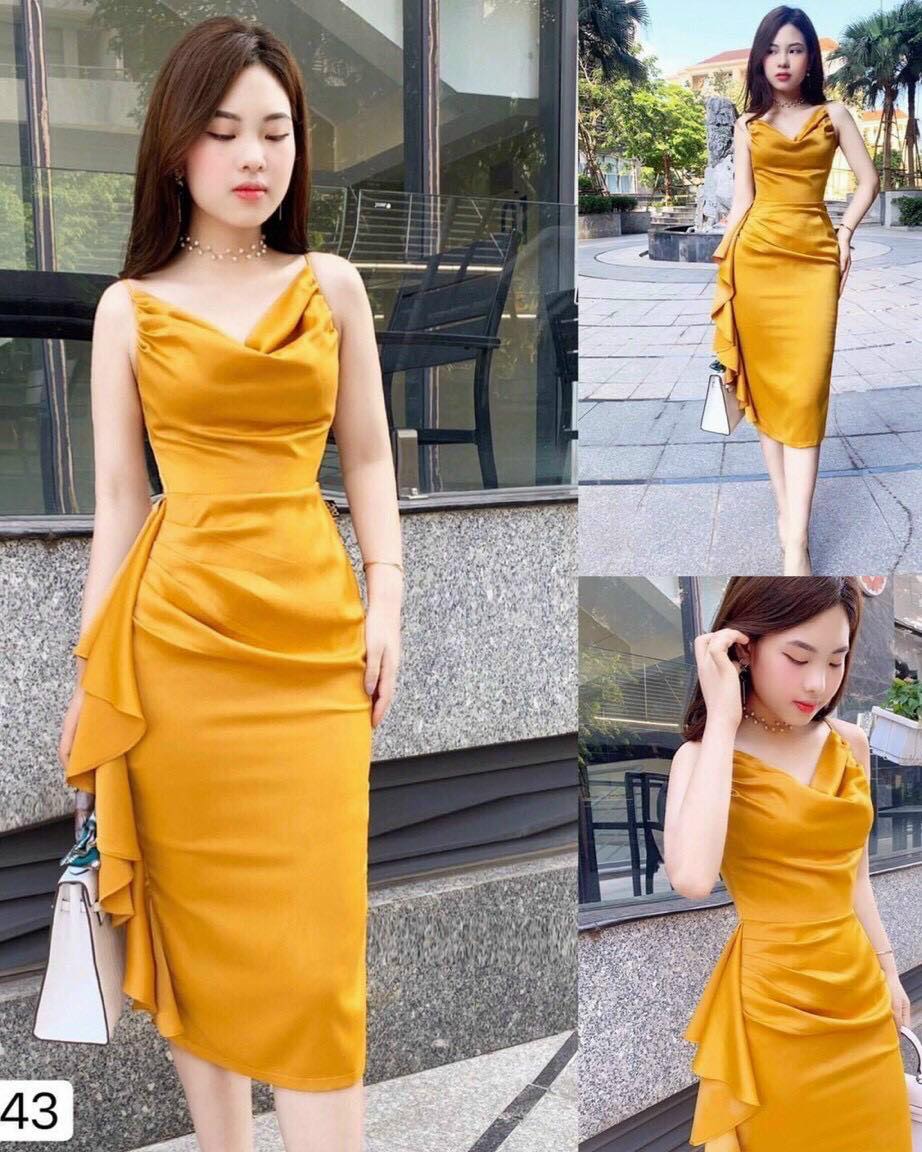 KÈM VIDEO SẢN PHẨM - [ĐẸP MÀ RẺ] Mẫu thiết kế độc quyền giá sỉ - Tặng kèm quà xinh - (FREESIZE DƯỚI 52kg) - ĐẦM BODY 2S XẾP LY CỔ ĐỔ CỰC XINH