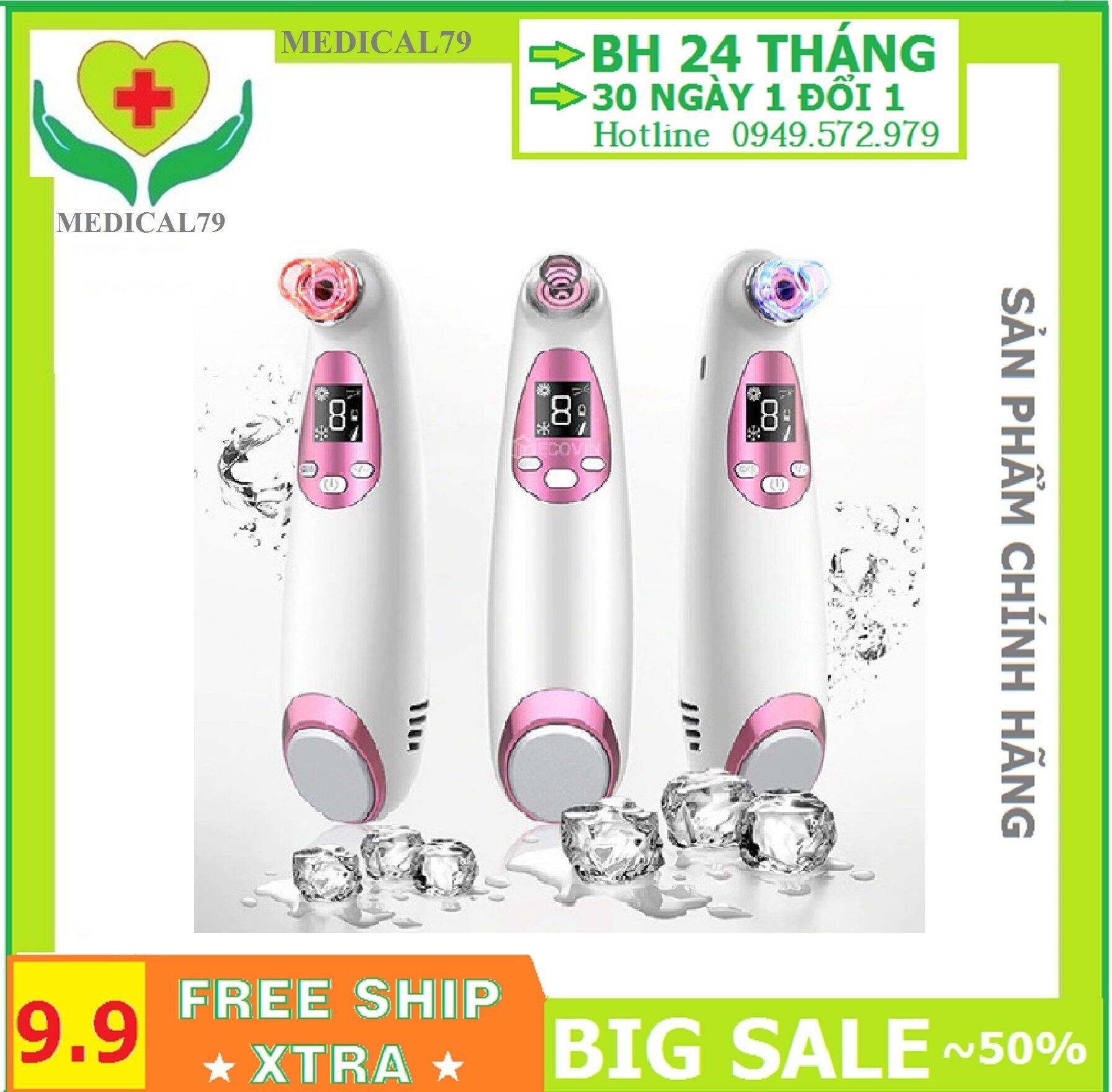FreeShip-Hàng Chính Hãng Máy Hút Mụn Kết Hợp Massage Lạnh, Tẩy Tế Bào Chết Cao Cấp Lescolton