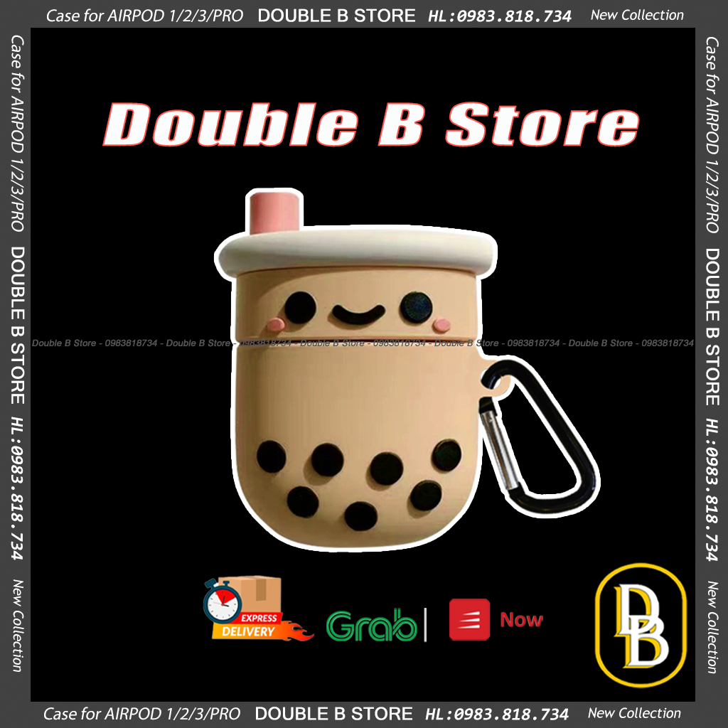 Case airpod 1/2 trà sữa trân châu - vỏ bảo vệ hộp đựng airpod 1/2 1033CATS