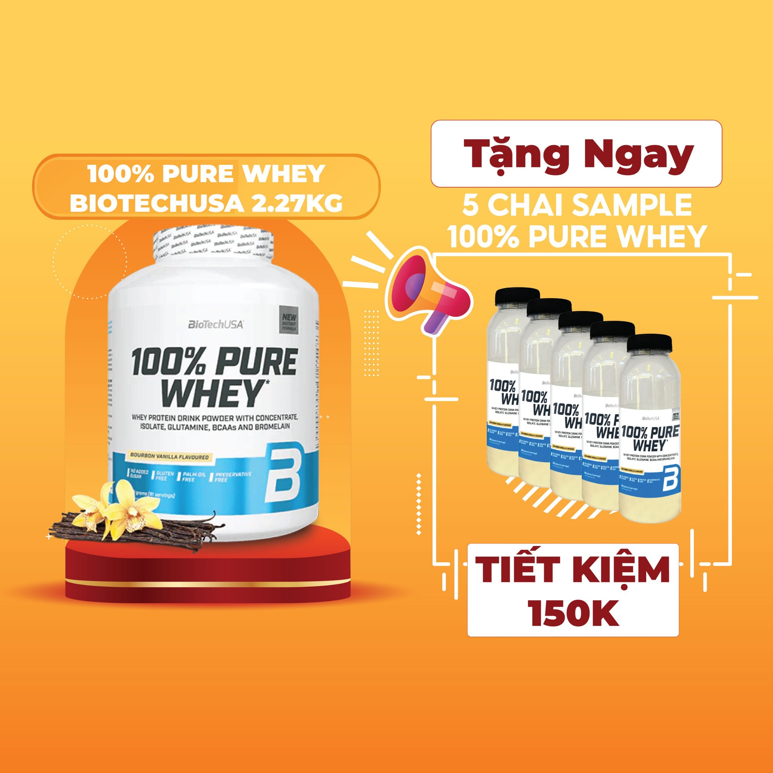 Sữa tăng cơ 100% pure whey biotechusa – hộp 2.27kg