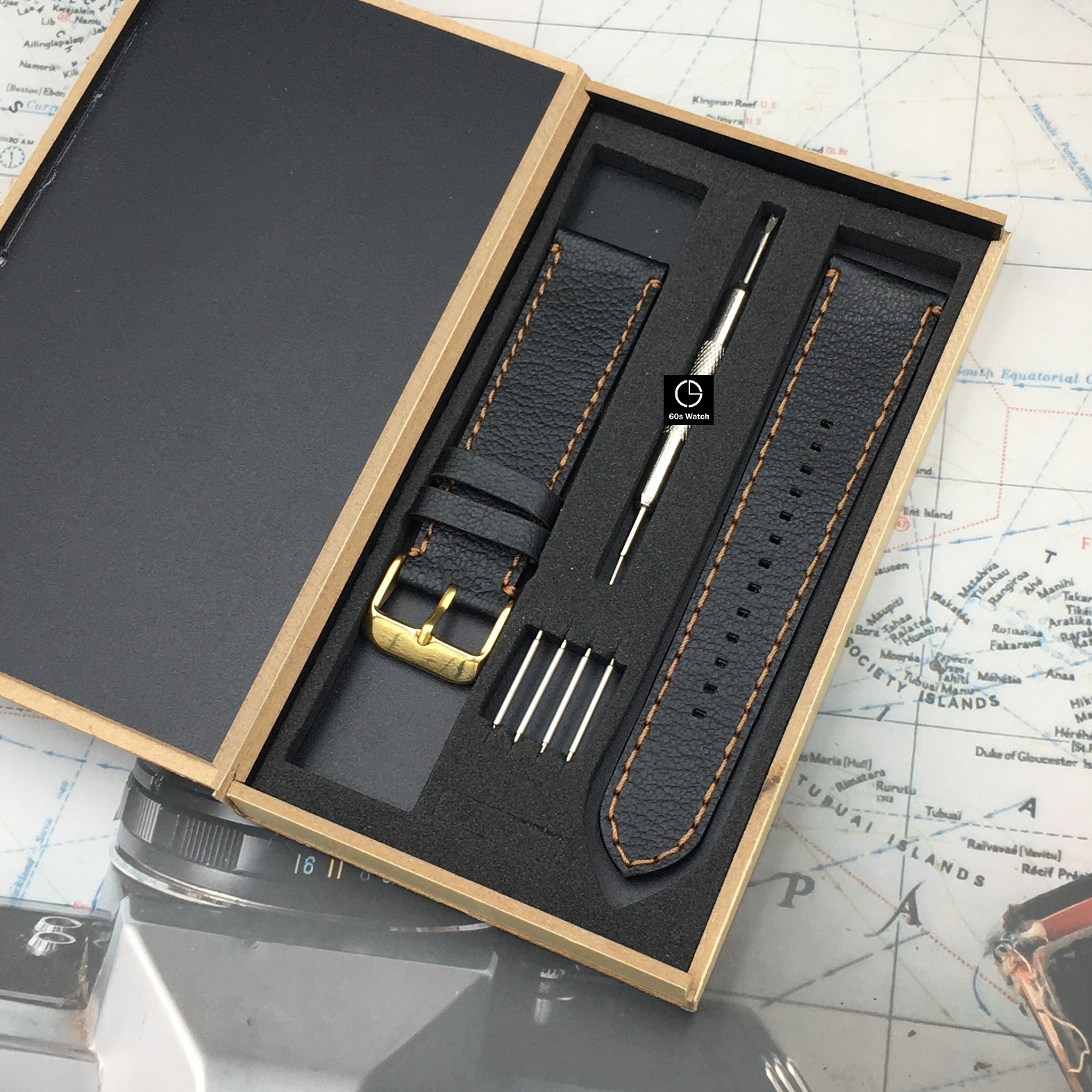 Dây Da Đồng Hồ Fossil Casio Samsung Huawei Da Bò Thật Hai Mặt Handmade Chốt thông minh