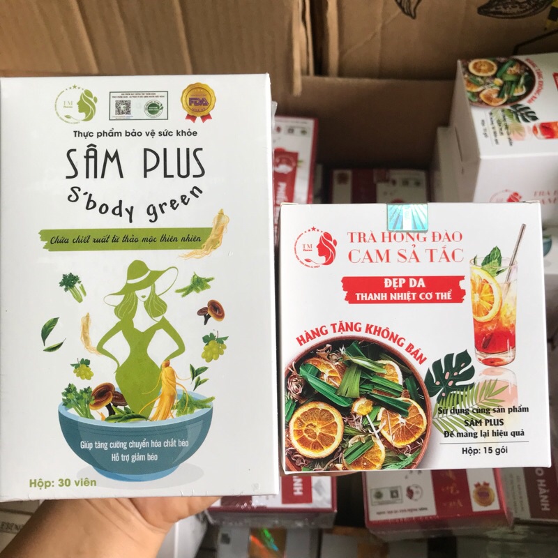 Kẹo Giảm cân Sâm Plus tặng kèm trà