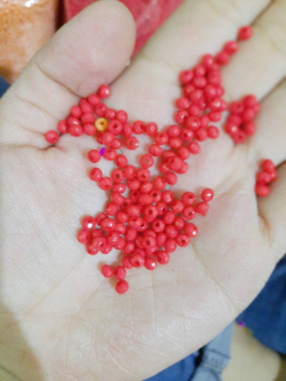 Hạt cườm pha lê nhựa bánh cam size 4mm trang trí, handmade nhựa Acrylic