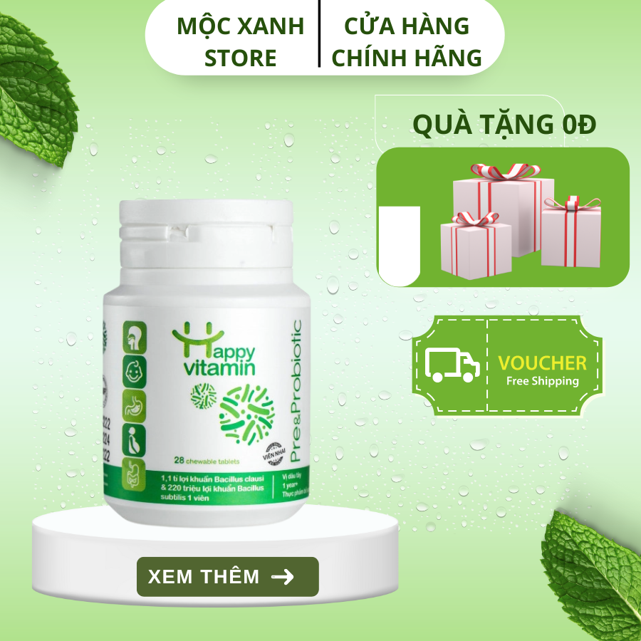 Kẹo lợi khuẩn Happy Vitamin Probiotic - Tăng đề kháng, hỗ trợ Tiêu Hóa