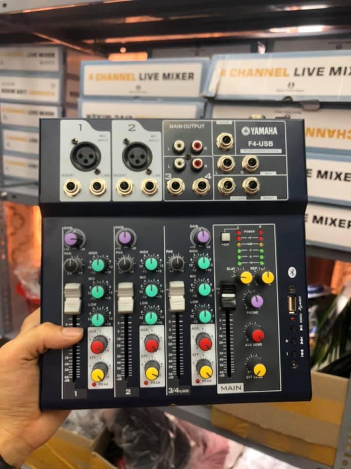 Mixer F4 Yamaha Bluetooth Thu Âm, Kraoke Với Chất Lượng Âm Thanh Đỉnh Cao, mic thu âm, mic karoke, mixer bluetooth, mixer