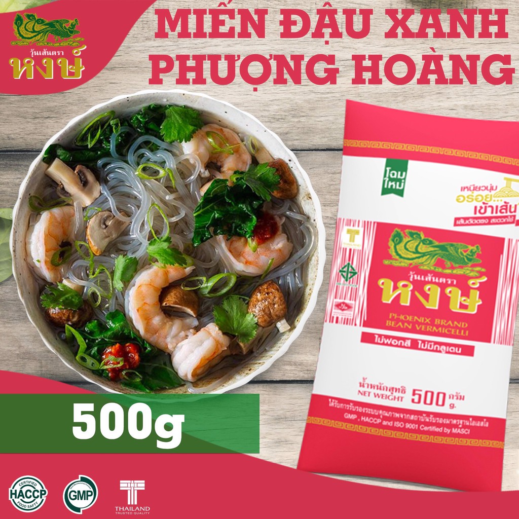 Miến khô PHỤNG HOÀNG Thái Lan 500gr - túi - Phoenix Thai Wah
