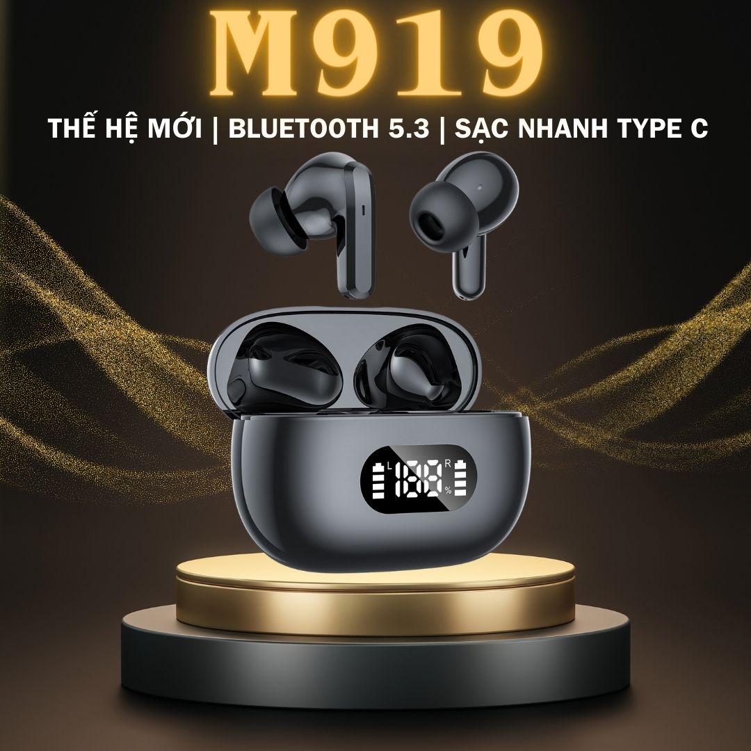 Tai nghe không dây TWS Air Pro M919 MAX Chống Nước Có Micro Pin Trâu Âm thanh vòm Bass căng Bluetooth 5.3 Tai nghe chơi game không delay