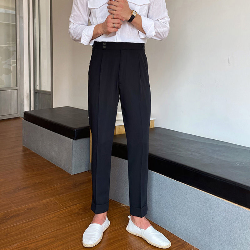 Quần Baggy MENSWEAR, quần âu cạp cao ống rộng vải Hàn cao cấp, co giãn phân loại tây âu lịch lãm thời trang nam