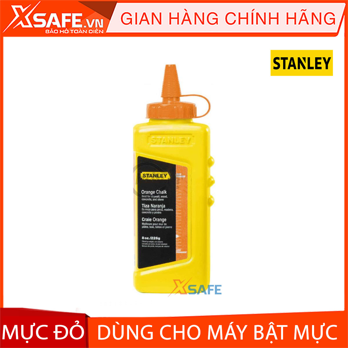 Thước đánh dấu mực đỏ 8oz Stanley 47-804-1-23 cho máy bật mực, mực màu đỏ stanley, mực 8oz, mực trong xây dựng, thiết kế nội thất
