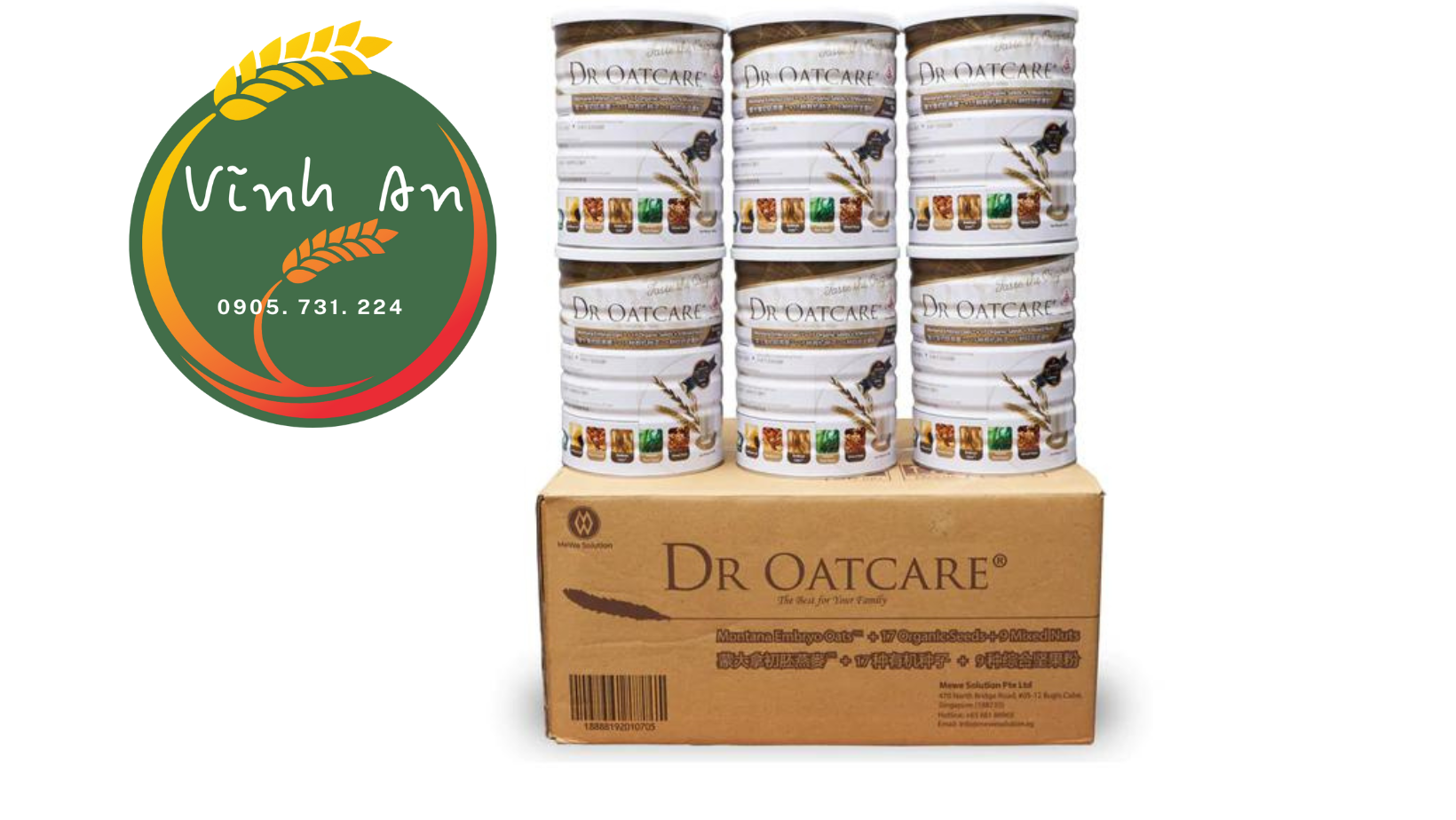 [đà nẵng] sữa hạt Dr Oatcare thùng 6 lon 850gr - HSD:T3.2026- Vĩnh An shop