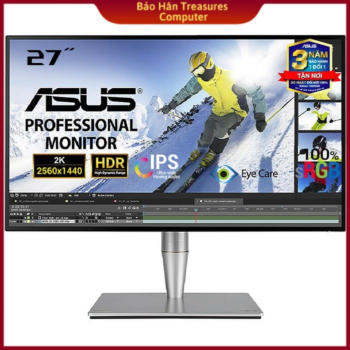 Màn hình chuyên đồ họa asus proart pa27ac 27" 2k ips hdr10 100% srgb - hàng chính hãng