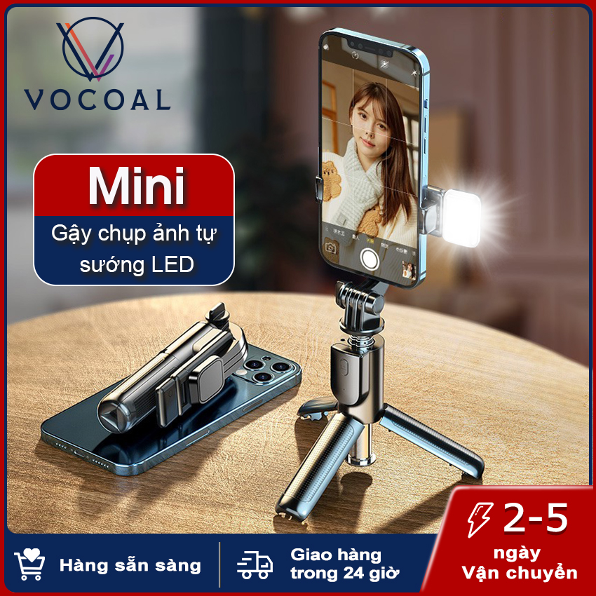 Vocoal Gậy chụp ảnh tự sướng chân có điều khiển từ xa, xoay 360 độ, chụp ảnh du lịch, livetream, quay vlog