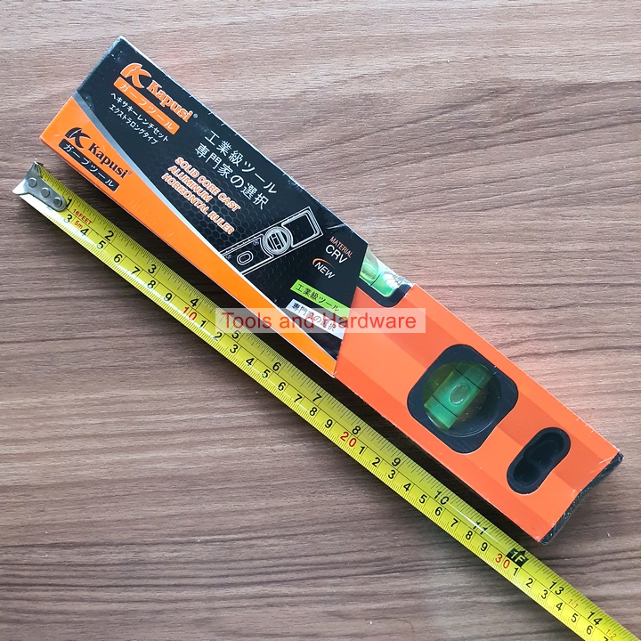 Thước thủy livo hãng Kapusi có nam châm từ chiều dài 30cm, thân làm từ hợp kim nhôm siêu nhẹ, để đo góc nghiêng, điều chỉnh độ cân bằng của mặt phẳng, Thước thủy, thuoc thuy,Nivo, livo, thước đo cơ khí, Ống Nivo