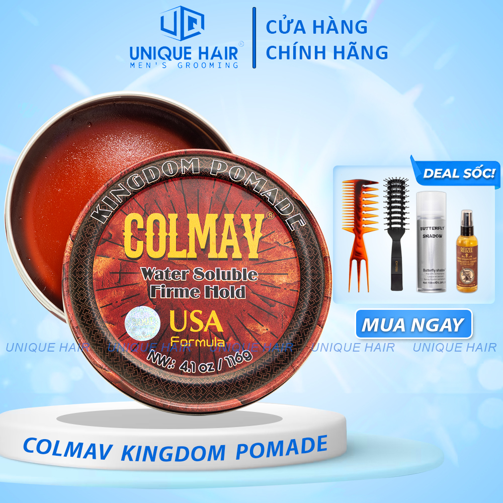 [Chính Hãng] Sáp Colmav Kingdom Pomade Water Soluble Firme Hold 116g & 56g - new 2024 + Quà tặng