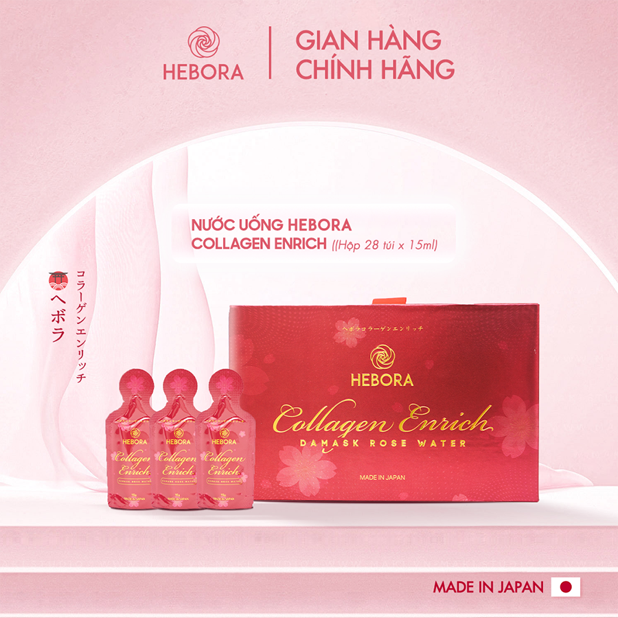 Nước uống trẻ hóa Hebora Collagen Enrich Damask Rose Water -