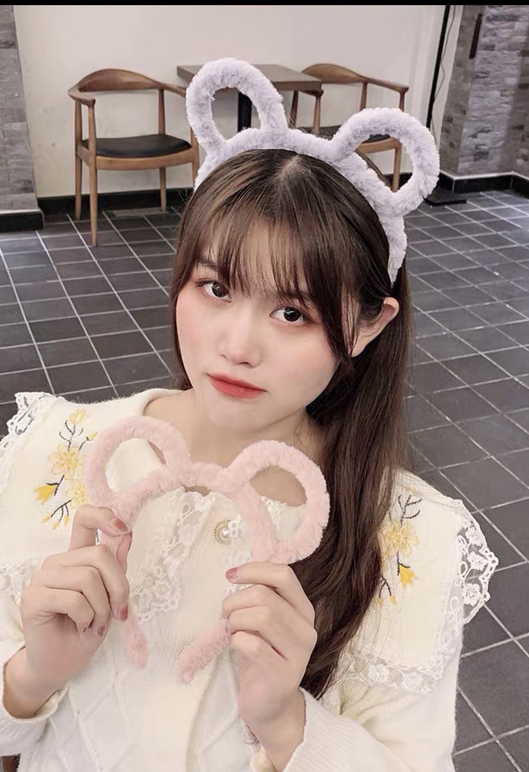 Bờm lông cài tóc hình tai gấu dễ thương - phukienteen