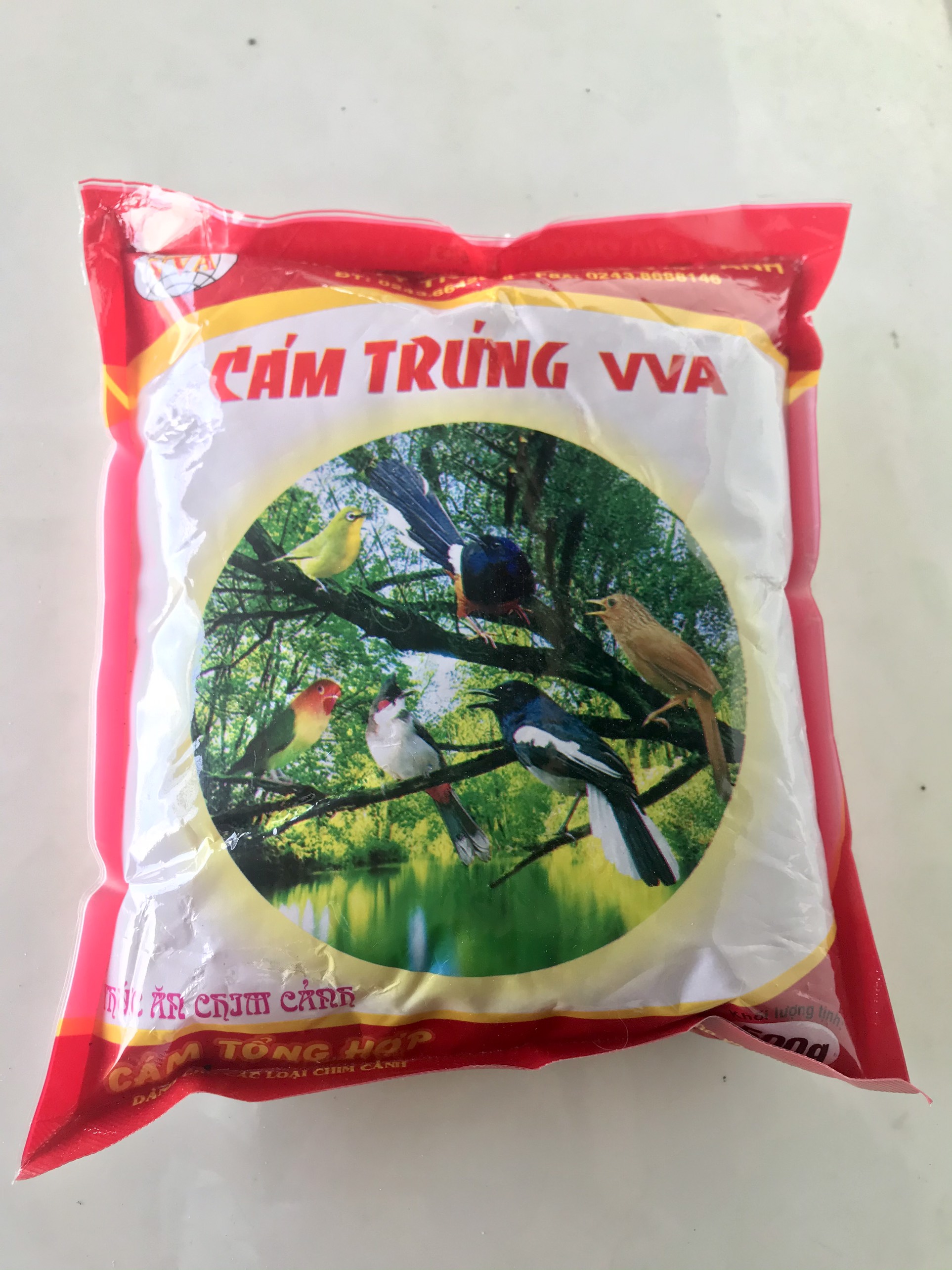 CÁM TRỨNG VƯƠNG VIỆT ANH VVA DÀNH CHO MỌI LOẠI CHIM 500g (màu đỏ)