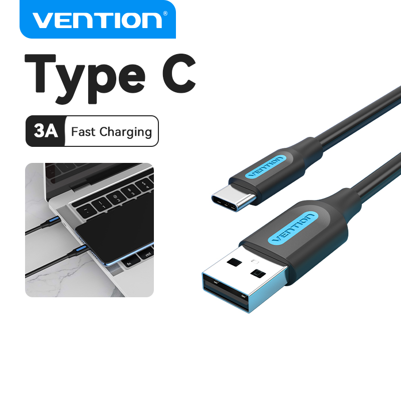 Vention cáp sạc Type C 3A Fast USB Charging Type-C Charger Data Cable for Samsung S10 S9 S20 S10 Red