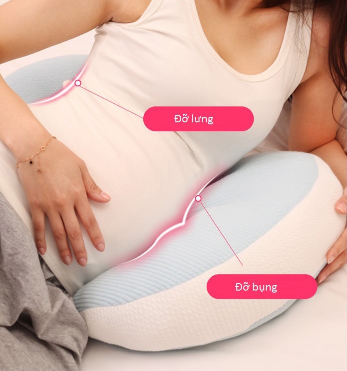 Gối bà bầu, gối bầu cánh tiên Hellobaby TM01 giúp nâng đỡ bụng, giảm đau lưng, cải thiện giấc ngủ