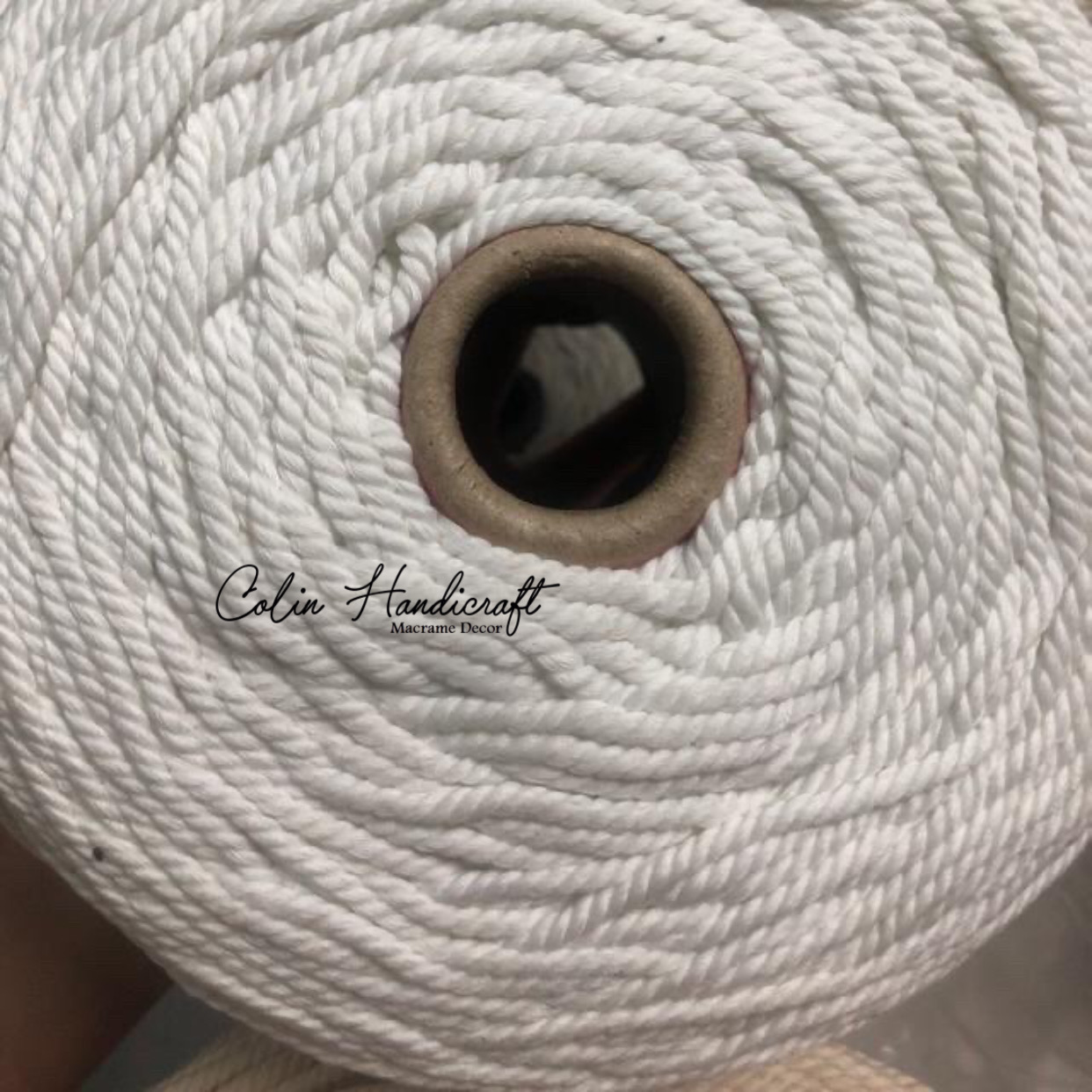 Dây thừng cotton mềm mịn không bụi kem size 3mm/ 4mm/ 5mm
