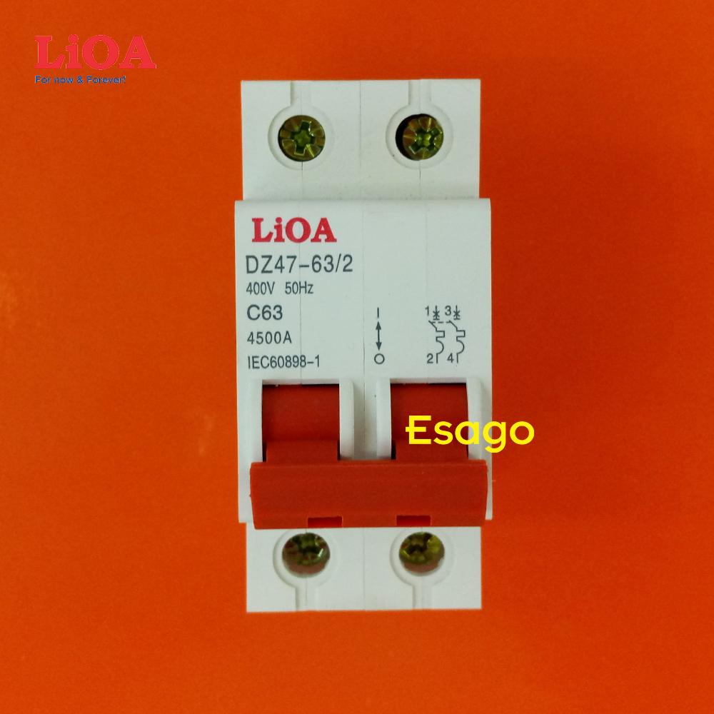 [HCM][63A] Cầu dao tự động APTOMAT chống quá tải và ngắn mạch LiOA 2 cực 63A