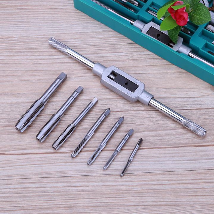Bộ 7 mũi taro + tay quay taro m3 - m12 dài 190mm