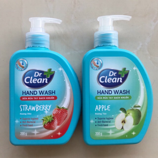 [COMBO] 2 NƯỚC RỬA TAY DR.CLEAN 200ML Nước rửa tay Dr.Clean Chứa hoạt chất kháng khuẩn, sạch da, hương thơm tươi mát, dễ chịu (tặng mặt nạ cao câp khi mua 2 sp)/lam