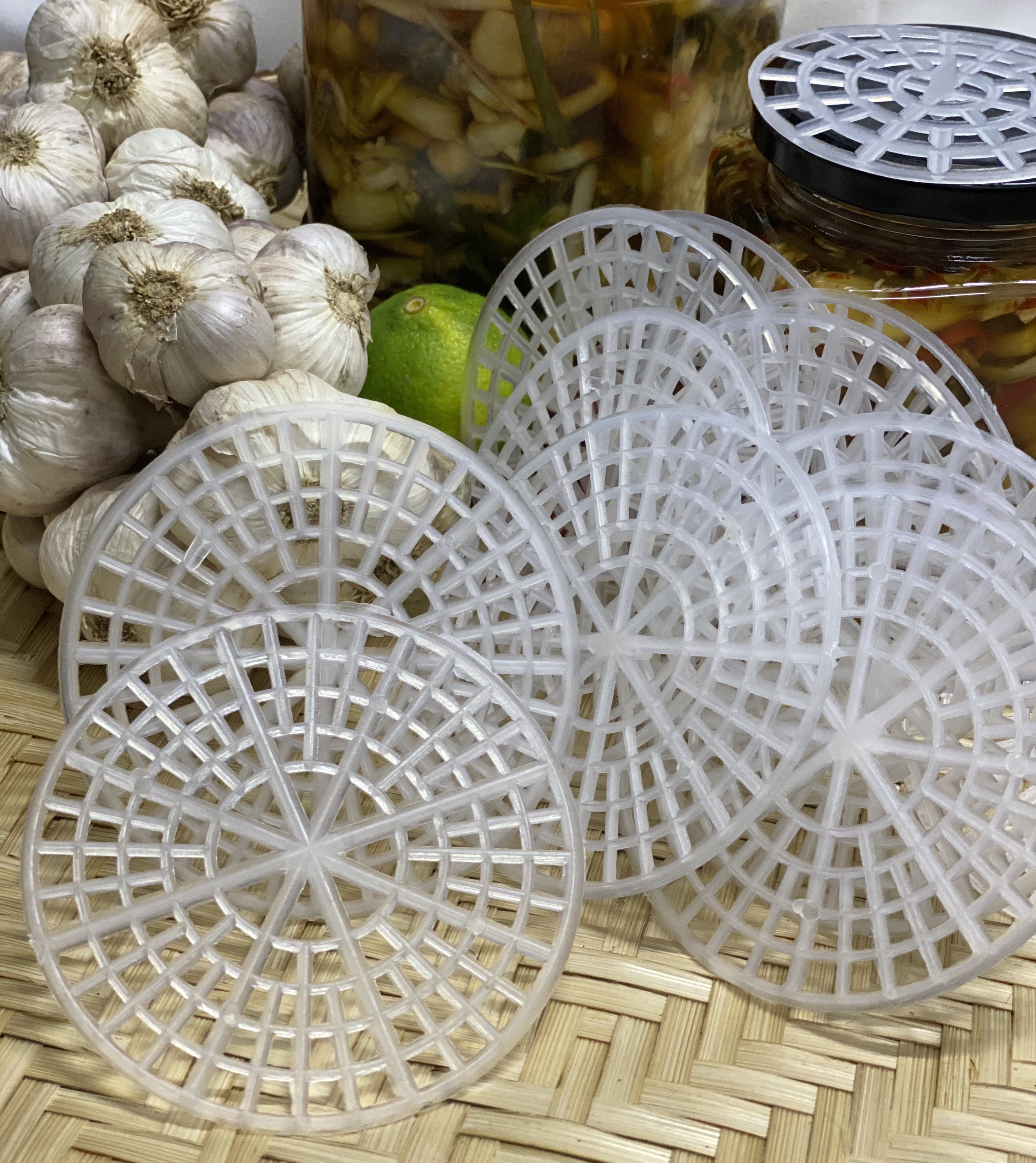 10 chiếc vỉ nén cà dưa muối miếng nhựa chèn miệng hũ ngâm thực phẩm nhiều kích thước