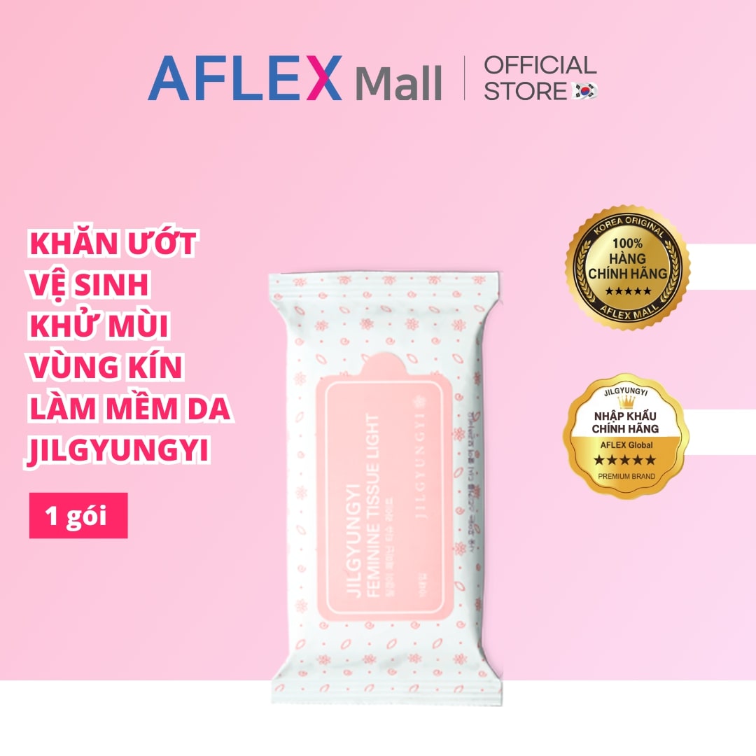 Khăn giấy ướt vệ sinh vùng kín Jilgyungyi Feminine Tissue Light 10 miếng