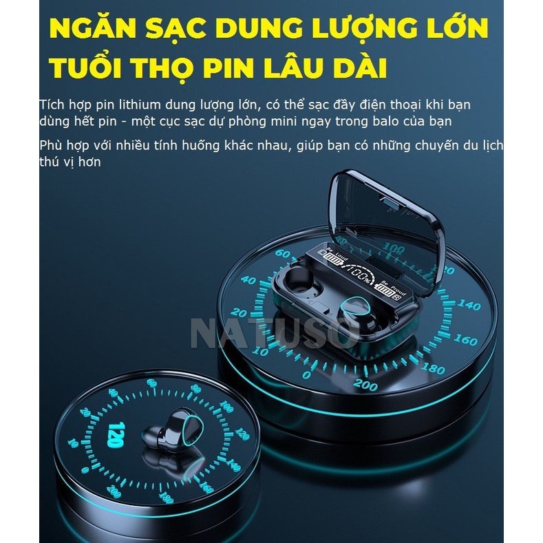 Tai Nghe Bluetooth M10 Phiên Bản Pro Nâng Cấp Pin Trâu, Nút Cảm Ứng Tự Động Kết Nối, Chống Nước, Chống Ồn, Bảo Hành 30 Ngày