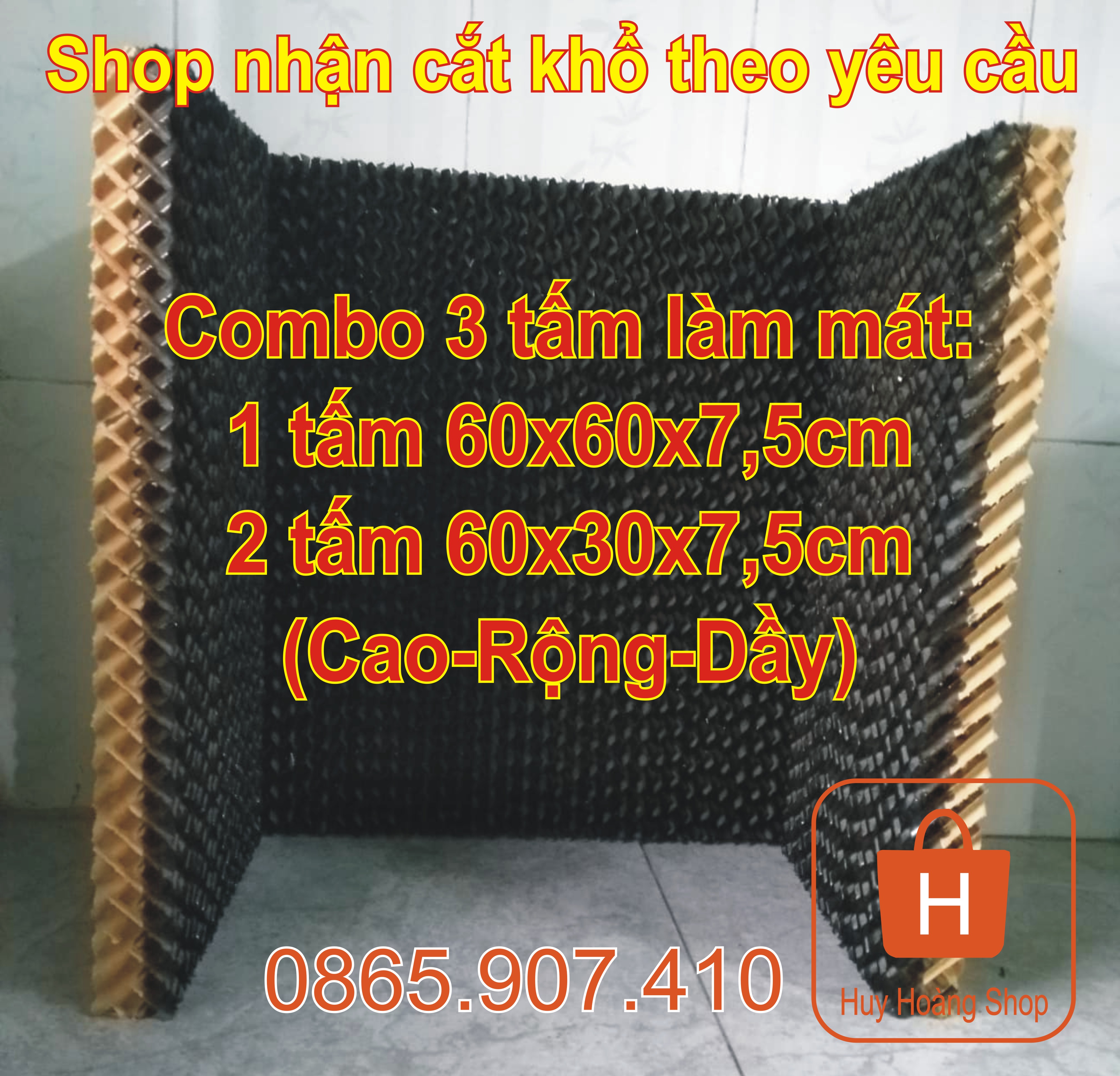 Combo 1 tấm làm mát Cooling Pad Khổ 60x60x7,5cm 2 tấm khổ 60x30x7,5 - Chống Rêu
