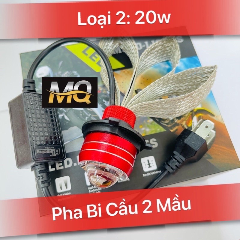 Đèn pha led bi cầu mini cao cấp ruby cost vàng pha trắng ánh sáng gom mq bh 06t