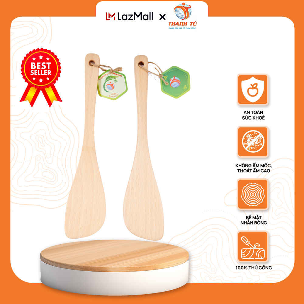 Bộ 2 sạn xéo gỗ beech thanh tú 33cm