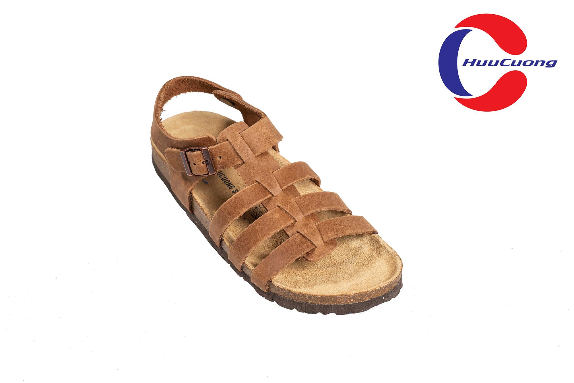 Giày sandal chiến binh da bò nam nữ đế trấu