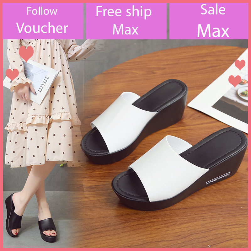 Dép nữ đế xuồng cao gót 6p, guốc nữ quai ngang phong cách đơn giản dễ phối đồ Vietshoes68 V194