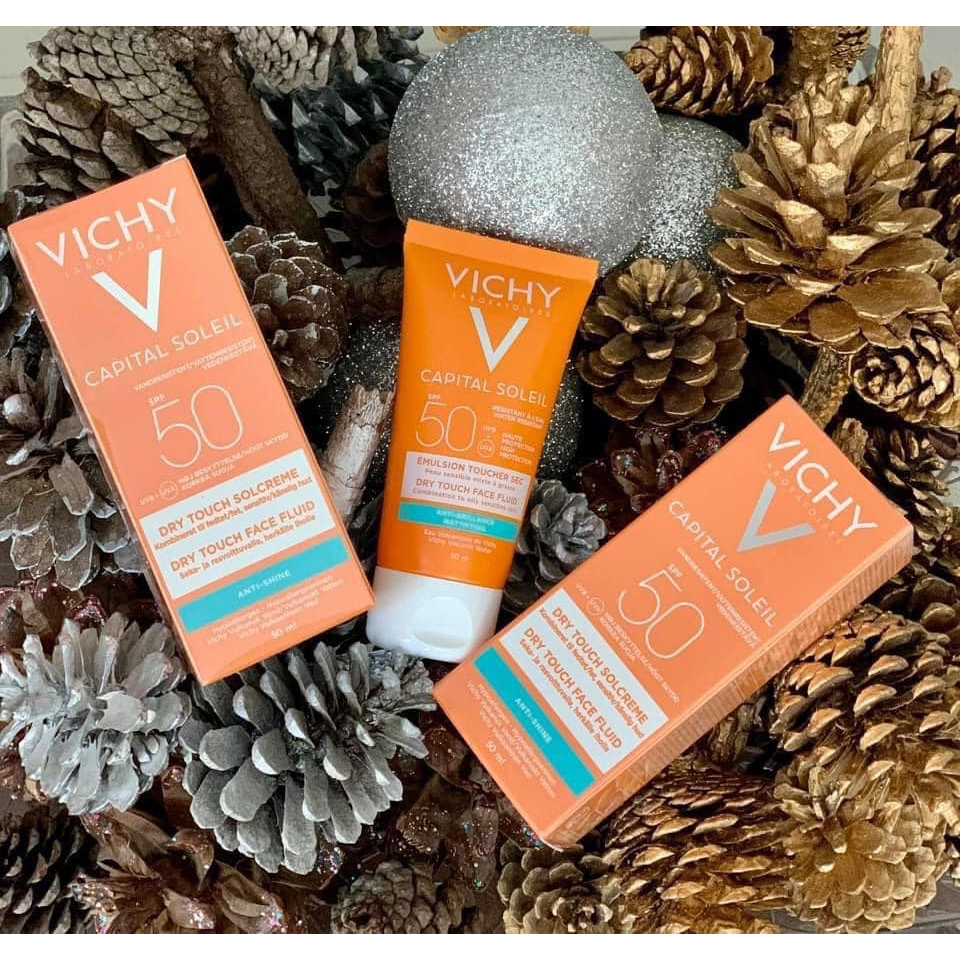 Kem chống nắng Vichy SPF50 Capital Soleil, kem chống nắng thoáng nhẹ không bóng dầu