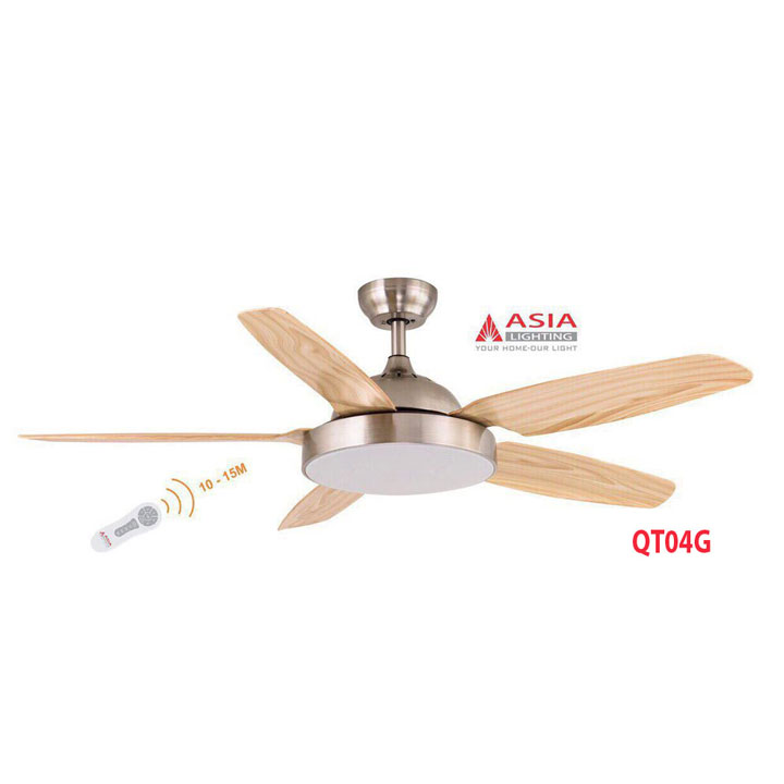 Quạt trần ASIA QT04 Gỗ phong cách, quạt trần đèn asia, quạt trần đèn đẹp