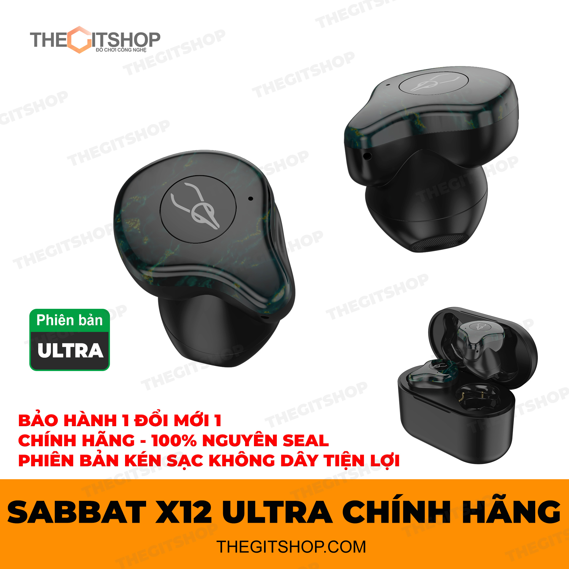 Tai nghe bluetooth true wireless sabbat x12 pro / x12 ultra không dây hoàn toàn - sang trọng - đối thủ pamu, funcl