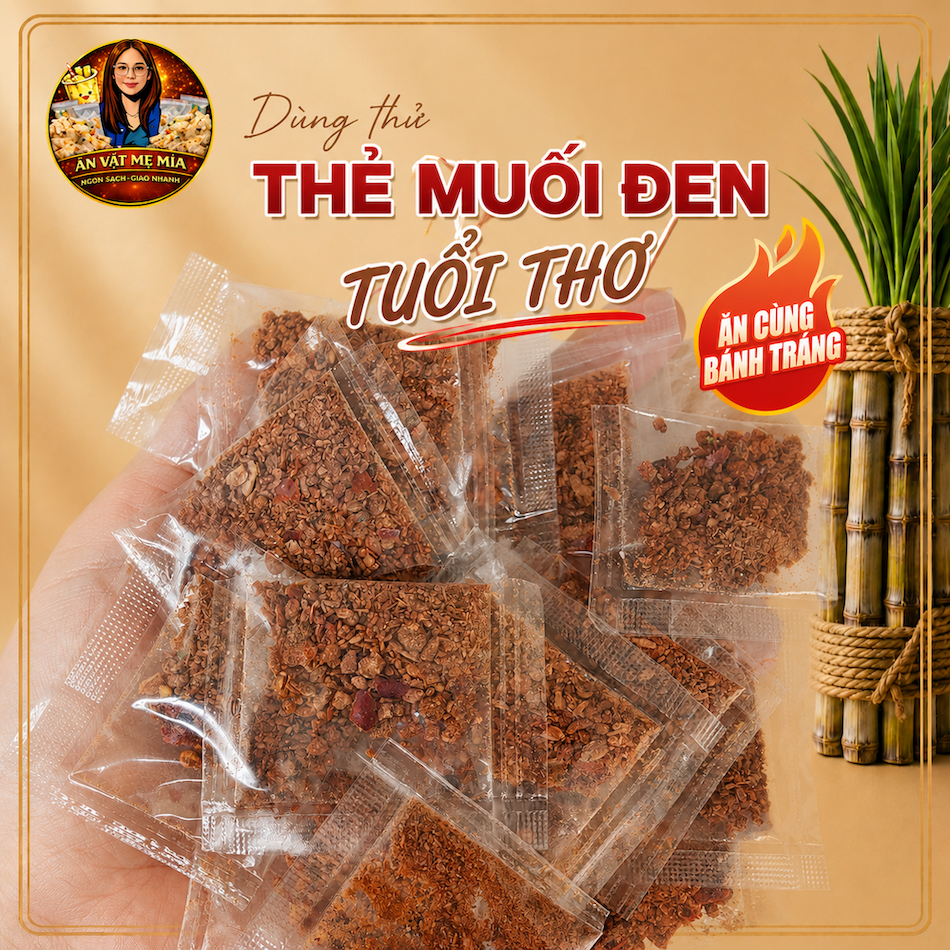 Muối Tôm Đen Mẹ Mía Hạt Nhuyễn Chấm Trái Cây Ăn Kèm Bánh Tráng Tây Ninh