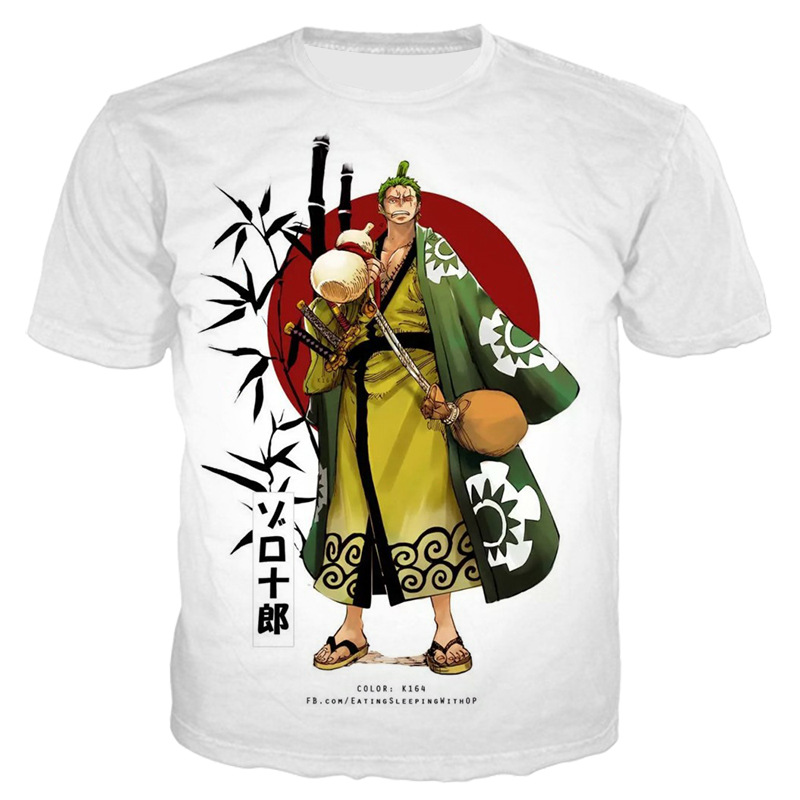 Áo Thun OnePiexe x Zoro kiếm sĩ Wano Siêu ngầu, Mẫu mặc mọi lứa tuổi in hình sắc nét