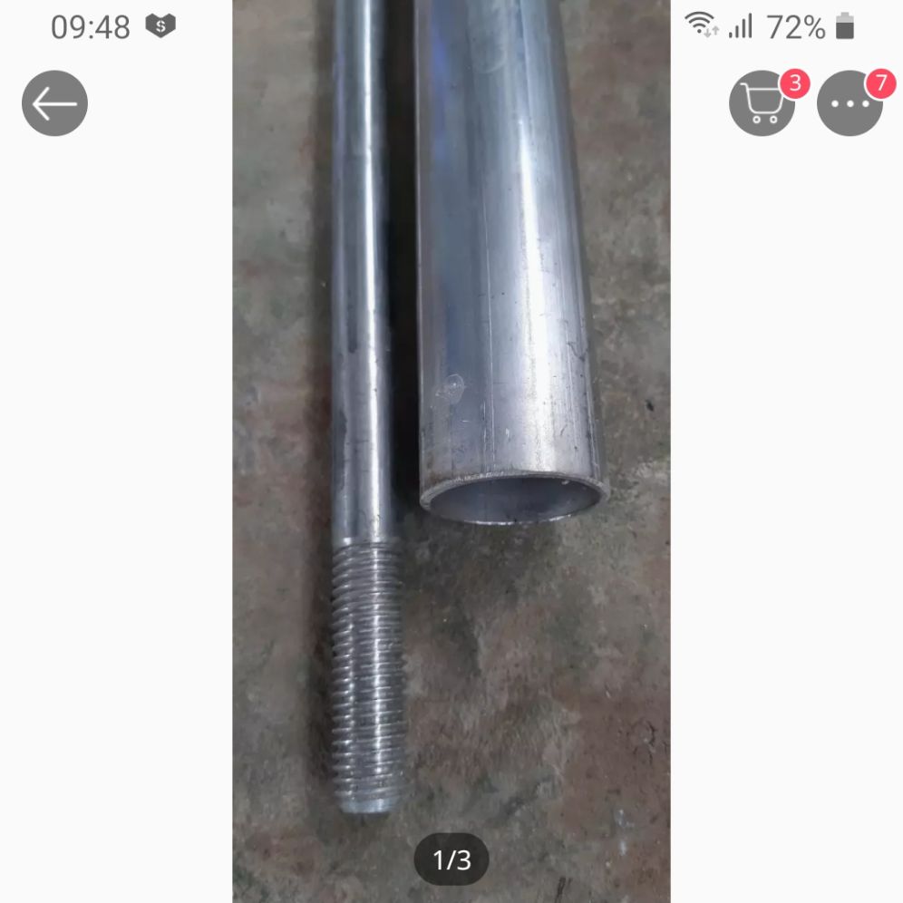 ống 34mm dài 2m inox + láp 14 và 16mm inox tùy ae lựa chọn được tiện 2 đầu ren sẵn ae biết thêm lh.0859275511 để được tư vấn nha