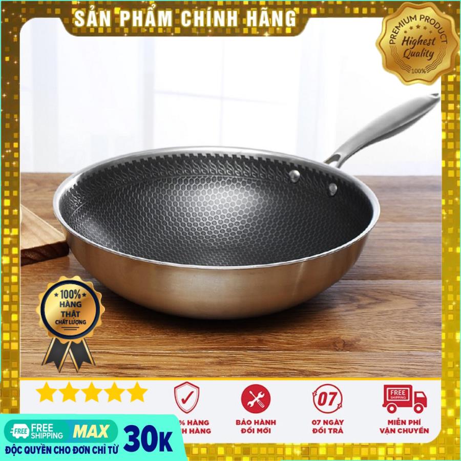 (DỤNG CỤ NẤU ĂN) Chảo chuyên dụng, chảo dán chống dính tổ ong lòng sâu, chảo xào, chảo đáy dày 5 lớp