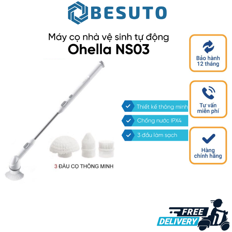 Máy Chà Toilet Tự Động, Máy Cọ Rửa Nhà Vệ Sinh, Cây Lau Đa Năng OHELLA NEOSPIN, Chổi Xoay Turbo Neospin Scrubber, Chà Bồn Cầu, Cọ Toilet, Vệ Sinh Nhà Tắm Nhập Hàn, Bảo Hành 12 Tháng