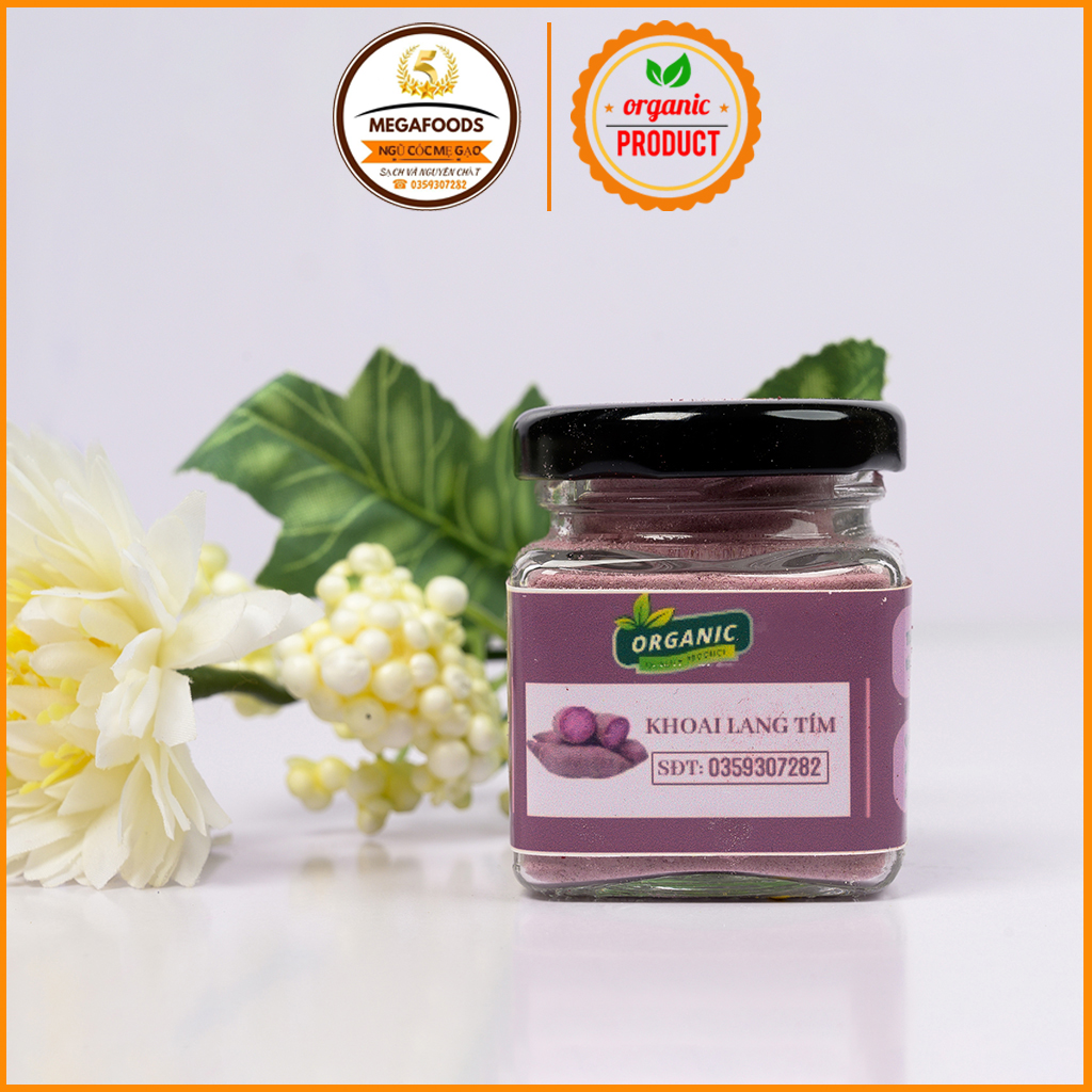 Bột rau củ sấy lạnh megafoods bột khoai lang tím cho bé ăn dặm 90 gram nguyên chất 100% bột làm bánh tạo màu bkl01