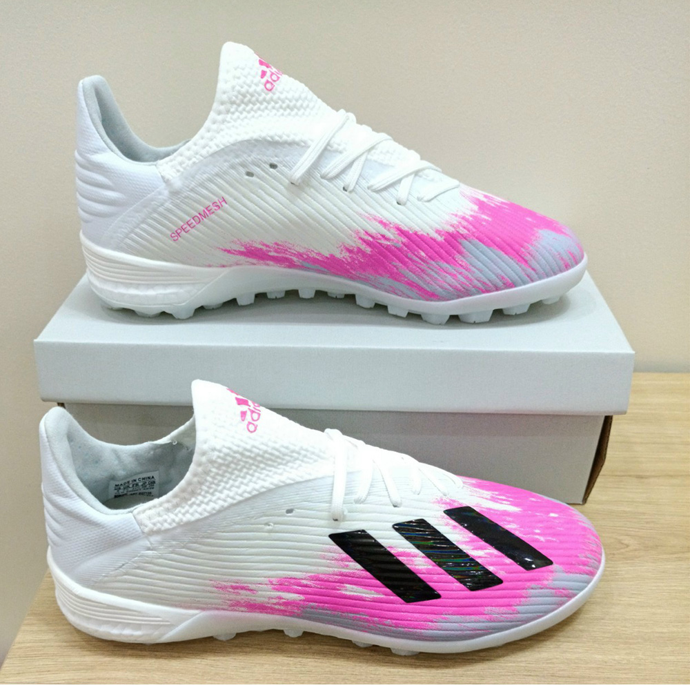 Giày đá banh sân cỏ đá bóng nhân tạo adidad X19.1 TF 2 màu xanh hồng