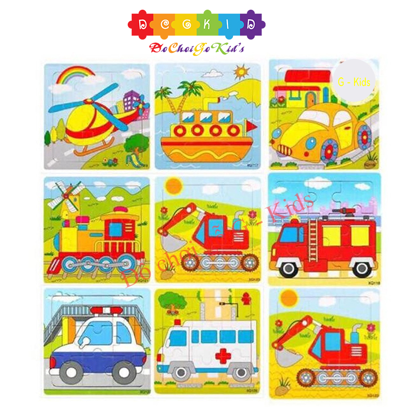 [HOÀN TIỀN 6%][HCM]Bộ 5 Tranh Ghép Gỗ Hình Động Vật Và Phương Tiện Giao Thông Cho Bé (Ngẫu Nhiên)